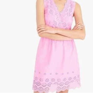 J. Crew Eyelet Pink Cotton Dress | 00